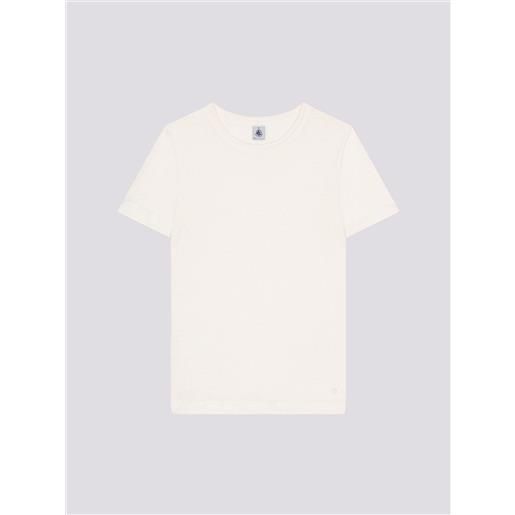 PETIT BATEAU t-shirt l'iconique in lino bianca da donna