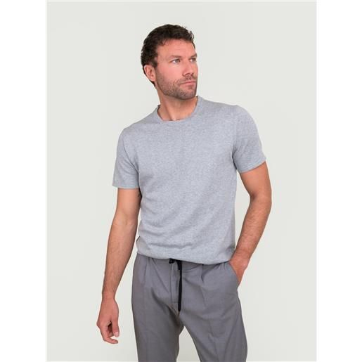 ANDREA MORANDO t-shirt girocollo in maglia di cotone grigio