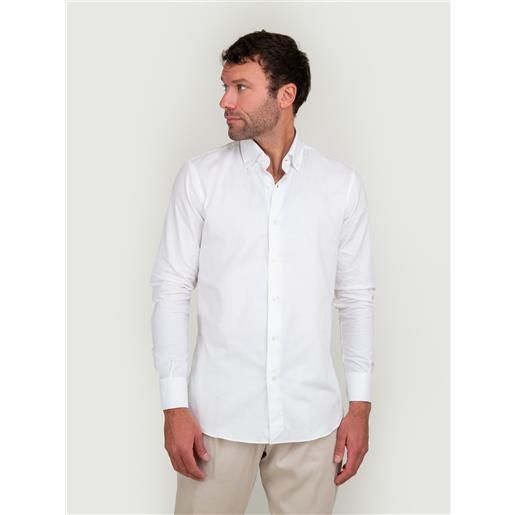 ANDREA MORANDO camicia button down slim in cotone bianco