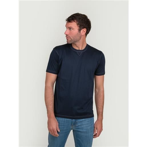 ANDREA MORANDO t-shirt in misto cotone blu navy