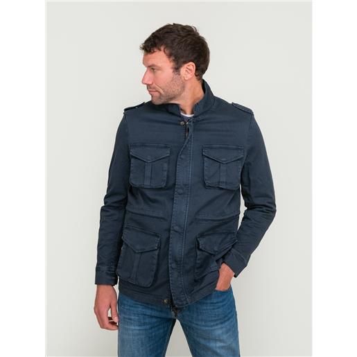 ANDREA MORANDO field jacket in cotone blu navy