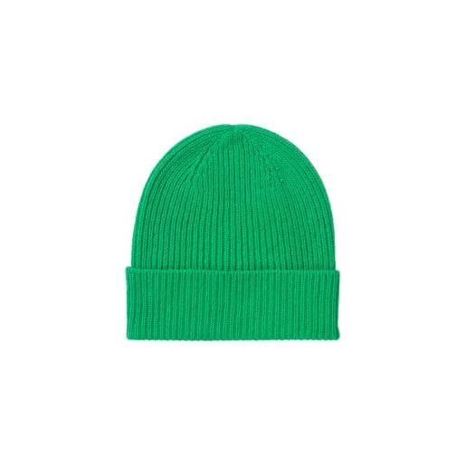 Glen Isla cappello beanie a coste in 100% cashmere, verde lime, etichettalia unica