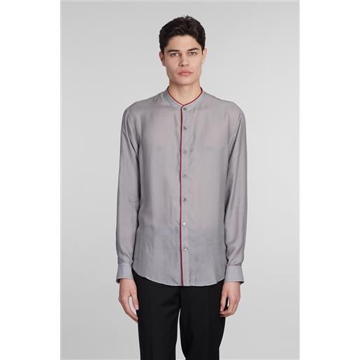 Giorgio Armani camicia in lyocell grigio