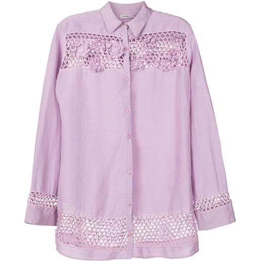 Amir Slama camicia a fiori oversize - viola