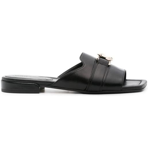 Jimmy Choo sandali slides con placca logo - nero