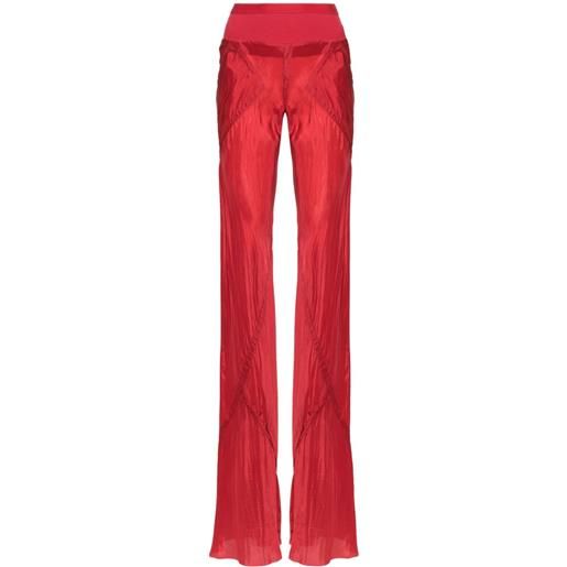 Rick Owens pantaloni extra lunghi - rosso