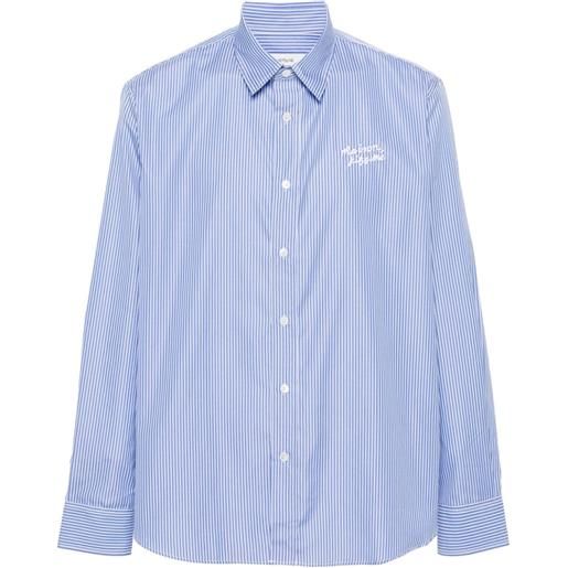 Maison Kitsuné camicia con ricamo - blu