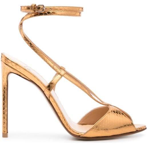 Francesco Russo sandali con effetto serpente 105mm - oro
