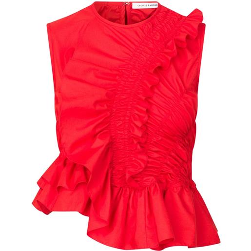 Cecilie Bahnsen top geo con ruches - rosso