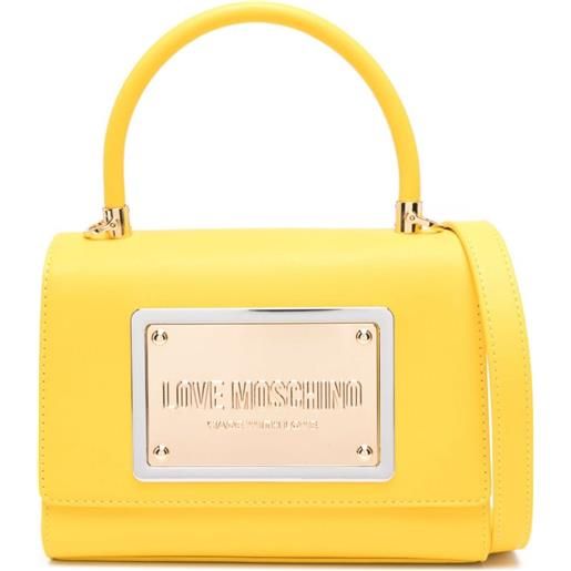 Love Moschino borsa tote con placca logo - giallo