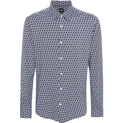 BOSS camicia con stampa geometrica - blu