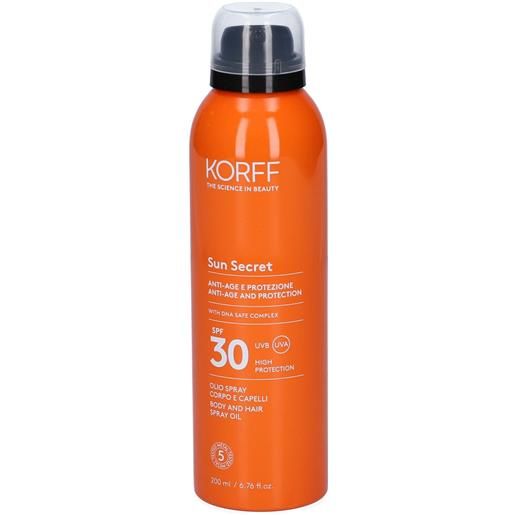 Korff sun secret olio spray corpo/capelli spf30