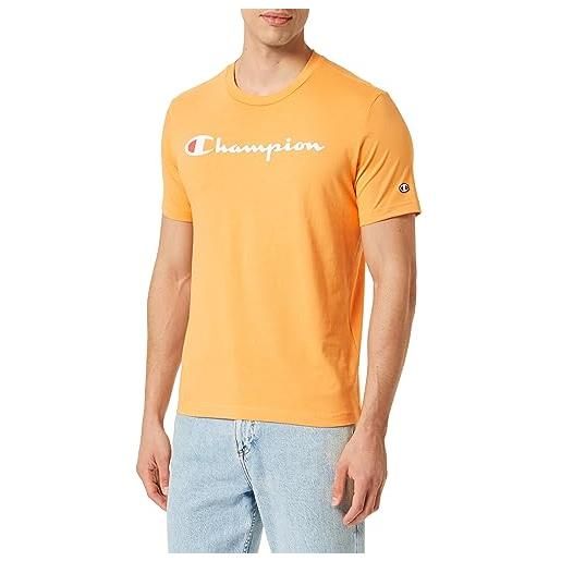 Champion legacy american classics - s-s crewneck t-shirt, arancione chiaro, s uomo fw23