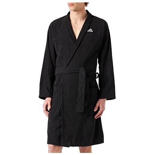 adidas cotton bathrobe vestaglia, black, s unisex