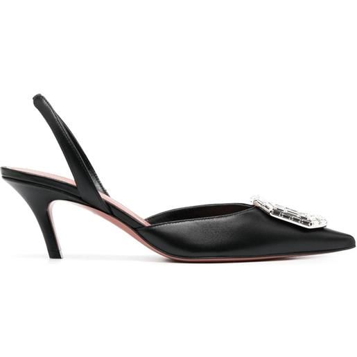 Amina Muaddi pumps camelia 60mm con cinturino posteriore - nero