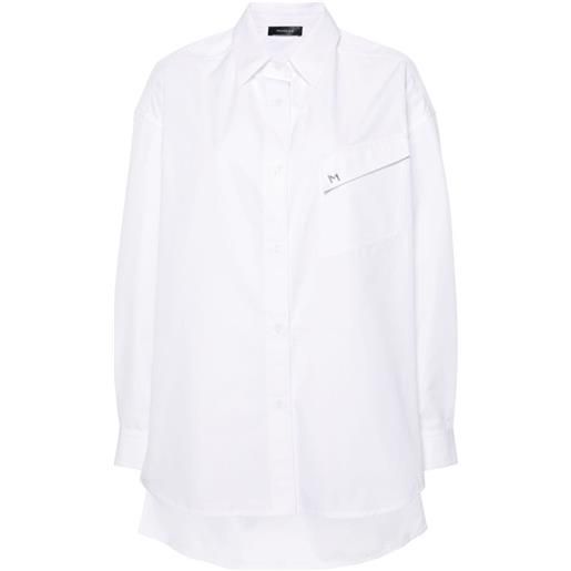 Mugler camicia con placca logo - bianco