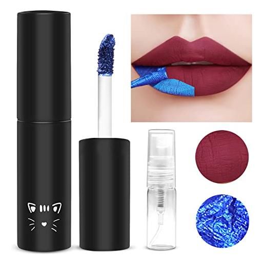 Prreal lip stain, peel off lip stain lip stain, long lasting waterproof liquid lipstick with 3ml empty spray bottle, non-stick cup lip tint lip tint lip makeup for women girls#cherry