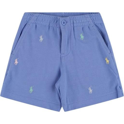 RALPH LAUREN shorts in felpa di cotone con logo
