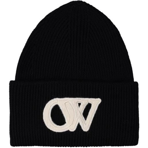 OFF-WHITE cappello beanie in lana con ricamo logo