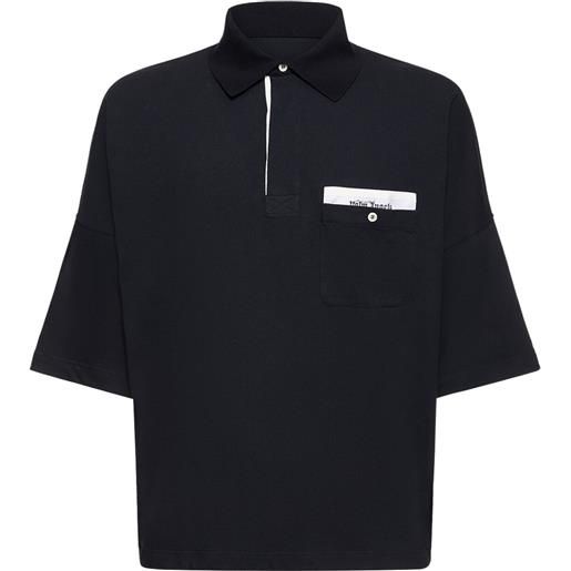 PALM ANGELS polo oversize sartorial tape in cotone