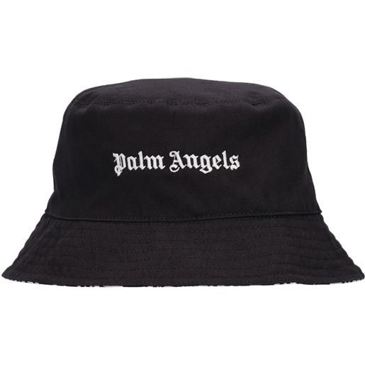 PALM ANGELS cappello bucket in gabardina di cotone