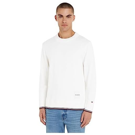 Tommy Hilfiger pullover uomo tipped crew neck pullover in maglia, blu (desert sky), xs