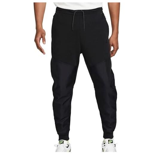 Nike m nk tch flc overlay jggr, pantaloni sportivi uomo, nero (black/black/black), xs