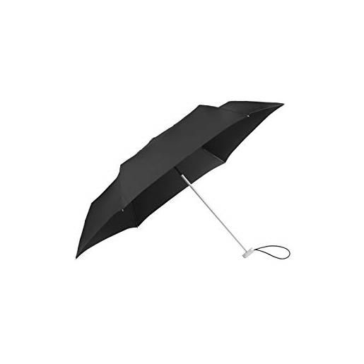 Samsonite alu drop s - 3 section manual mini flat ombrello pieghevole, 23 cm, nero (black)