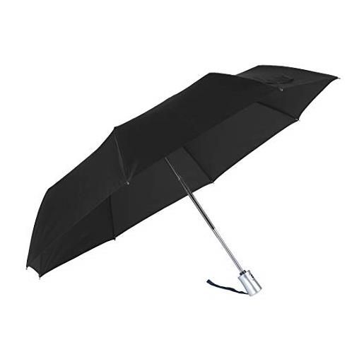 Samsonite rain pro - 3 section auto open close ombrello pieghevole, 28 centimeters, nero (black)