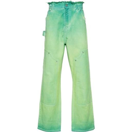 3PARADIS jeans overdye carpenter dritti - verde