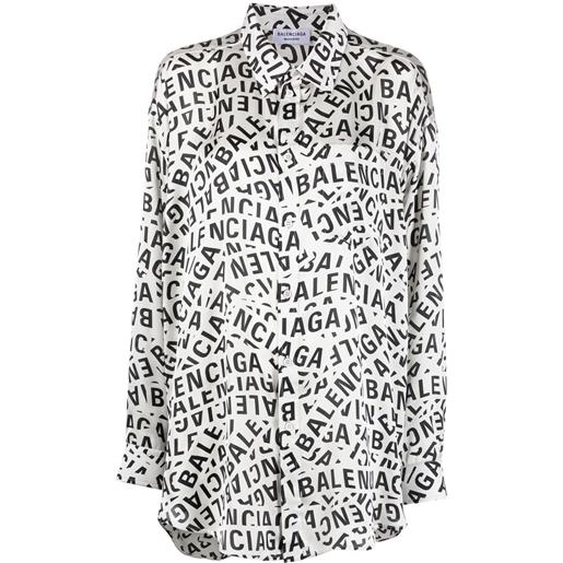 Balenciaga camicia con stampa - grigio