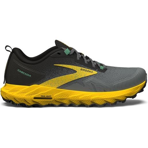 BROOKS scarpe trail running brooks cascadia 17 grigio/giallo