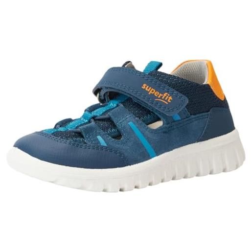 Superfit sport7 mini, scarpe da ginnastica basse, blu arancione 8000 1006181, 34 eu larga