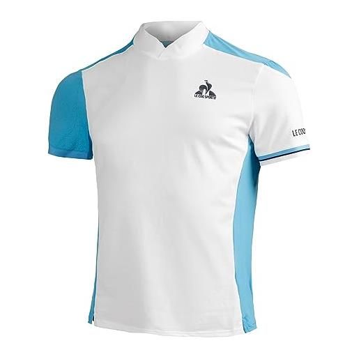 Le Coq Sportif tennis pro tee ss 22 n°2 m new optical w t-shirt, white/bonnie blue, l uomo