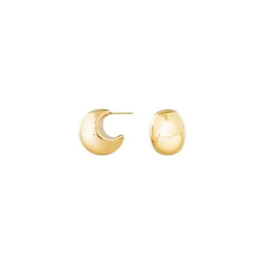 Breil gioiello collezione hoop, orecchini da donna in acciaio colore champagne misura unica con senza pietre - tj3529