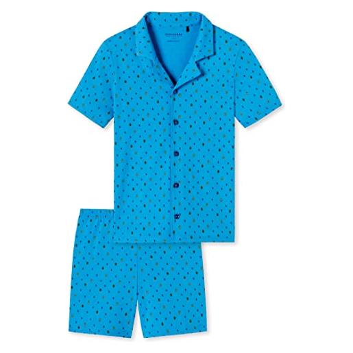 Schiesser pyjama kurz set di pigiama, motivo blu, 164 cm bambino
