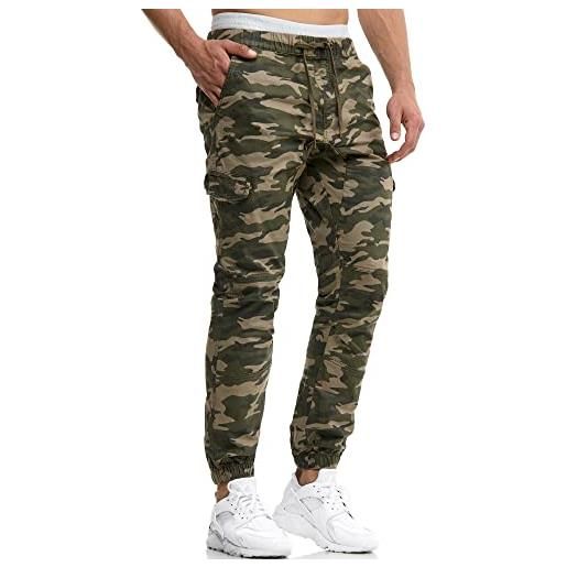 Indicode uomini levy cargo pants | pantaloni cargo in cotone con 6 tasche dired camouflage xl