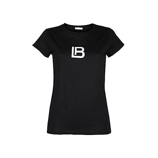 Laura Biagiotti t-shirt donna girocollo manica corta cotone con logo stampato art. Bpj95003s (nero, s, s)