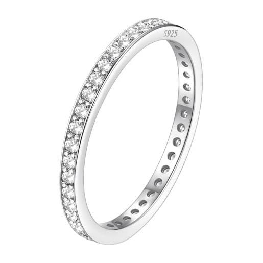 FindChic anello donna argento 925 con zirconia cubica fedina fidanzamento fedina donna anello argento 925 donna anello argento donna confezione regalo
