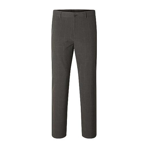 SELETED HOMME slhslim-robert des flex 175 pants noos pantaloni, grigio melange/quadretti: grigio, 34w x 32l uomo