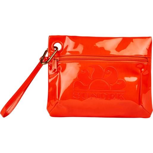 SUNDEK clutch pochette con moschettone