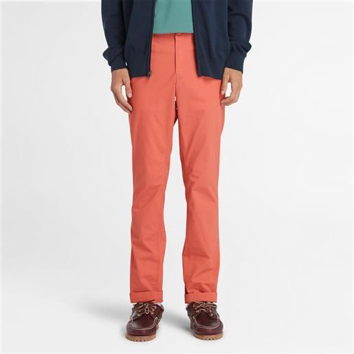 Timberland pantaloni chino in popeline da uomo in arancione chiaro arancione