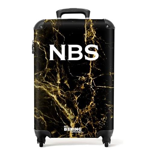 NoBoringSuitcases.com volwassen templates, marmo nero linee dorate, bagages à main, valigia