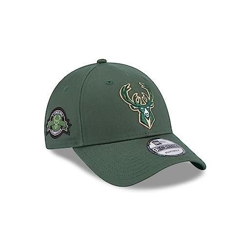 New Era milwaukee bucks nba team side patch green 9forty adjustable cap - one-size
