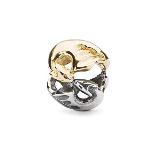 Trollbeads argento/oro perla danzante drago, misura unica, argento/oro, nessuna pietra preziosa