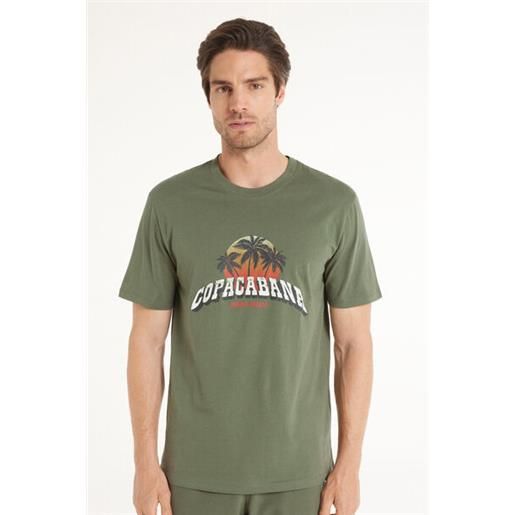 Tezenis t-shirt cotone stampato uomo verde