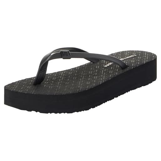 Tommy Hilfiger flip flops donna beach sandal scarpe da mare, nero (black), 38
