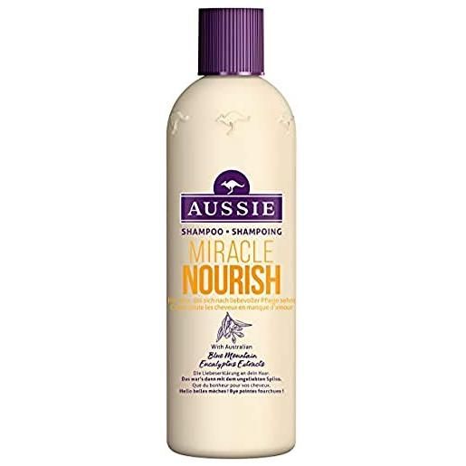Aussie miracle nourish shampoo per capelli lunghi, confezione da (3 x 300 ml)