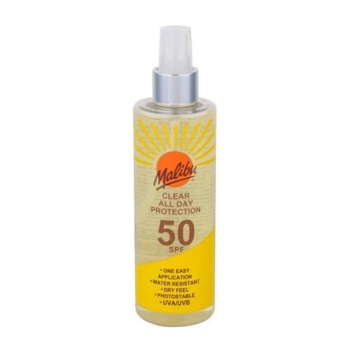 Malibu clear all day protection spf50 spray solare waterproof 250 ml
