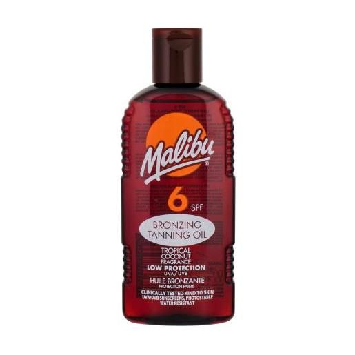 Malibu bronzing tanning oil spf6 olio abbronzante waterproof al profumo di cocco 200 ml